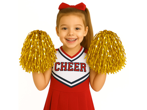 Pompony cheerleaderki metaliczne złote - 2 szt.