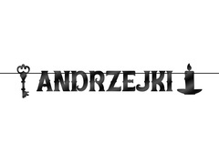 Baner Andrzejki Klucz i świeczka czarny - 500 cm - 1 szt.