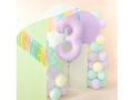 Balon foliowy liliowa cyfra 3 - 100 cm - 1 szt.