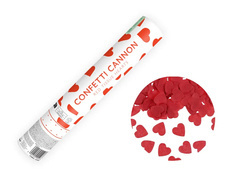 Tuba strzelająca - czerwone serca - 28 cm - 1 szt.