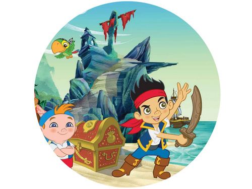 Dekoracyjny opłatek tortowy Jake i Piraci z Nibylandii - 20 cm