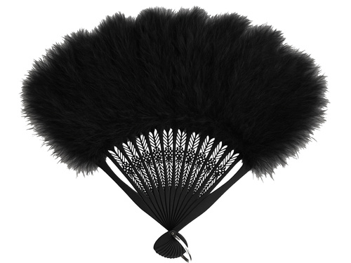 Wachlarz z piór czarny - 25 cm - 1 szt.