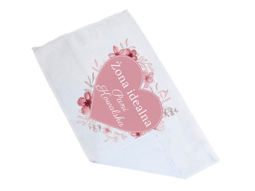 Ręcznik personalizowany Żona idealna na Walentynki - 30x50 cm