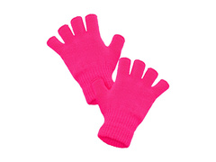 Neonowo różowe rękawiczki bez palców