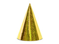 Czapeczki holograficzne żółte - 6 szt.