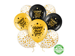Balony lateksowe Happy New Year - 30 cm - 8 szt.