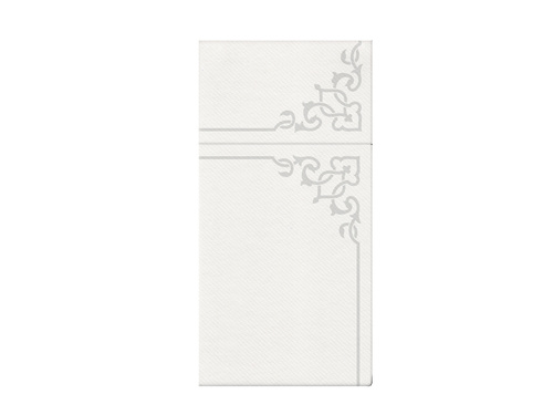 Kieszonki na sztućce Srebrna ramka - 40 cm - 25 szt.