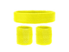 Opaski neonowe żółte Disco lata 80-te - 3 szt.