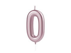 Świeczka cyferka różowe złoto - 0 - zero
