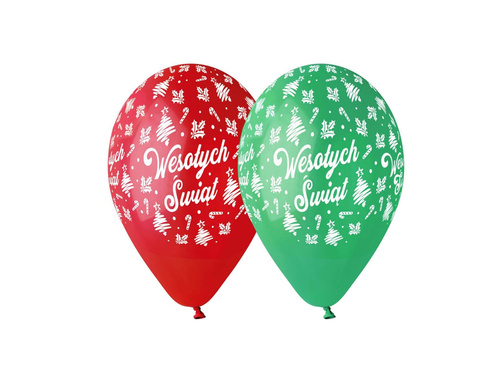 Balony na Boże Narodzenie - 33 cm - 5 szt.