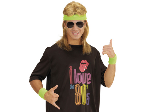 Opaski neonowe zielone Disco lata 80-te - 3 szt.