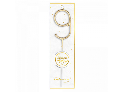 Zimne ognie cyferka 9 złota - 1 szt.