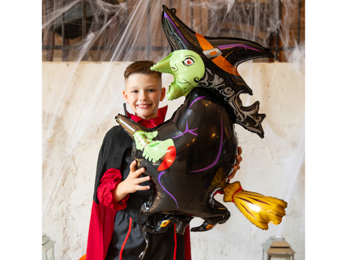 Balon foliowy Czarownica na miotle - 82 x 91 cm - 1 szt.