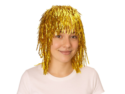 Peruka foliowa złota - 1 szt.