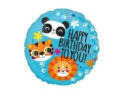 Balon foliowy Happy Birthday Zwierzątka Safari - 1 szt.