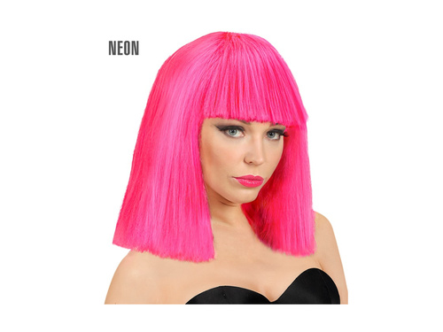 Neonowo różowa peruka Showgirl