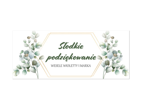 Personalizowane pudełka na ciasto z eukaliptusem - 6 szt.