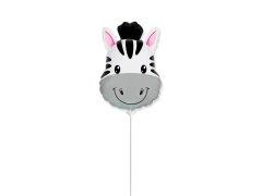 Balon foliowy do patyka Zebra - 20x29 cm - 1 szt.