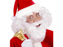 Broda z wąsami biała Mikołaj - 1 szt.