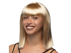 Peruka blond gładka z grzywką - 1 szt.