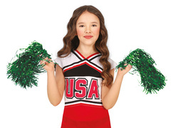 Pompony cheerleaderki zielone - 2 szt.