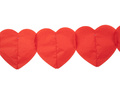Girlanda papierowa Serca czerwone - 6 m - 1 szt.