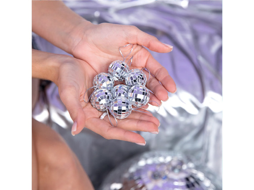 Kula dyskotekowa srebrna - 3 cm - 12 szt.