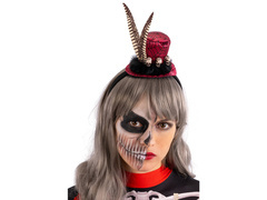 Opaska Bordowy kapelusz z czachami - 1 szt.