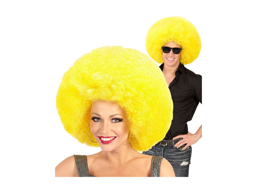 Żółta duża peruka afro wysokiej jakości