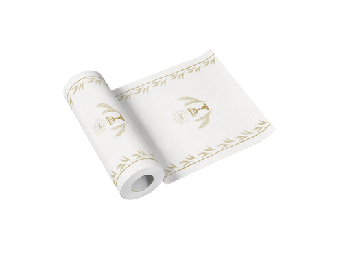 Dekoracja bieżnik na stół na I Komunię Świętą złoty - 40 cm x 24 m - 1 szt.