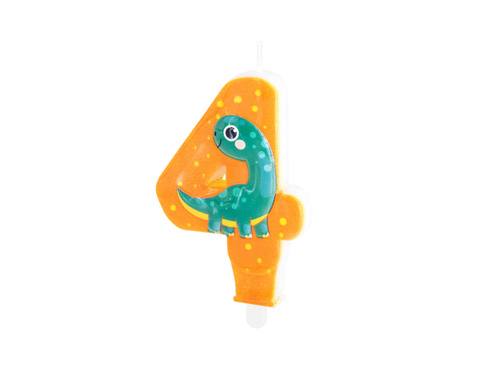 Świeczka cyferka Dinozaury - 4 - cztery