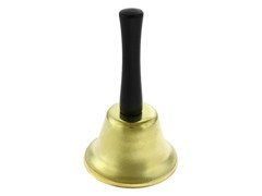 Dzwonek Mikołaja złoty - 13 cm