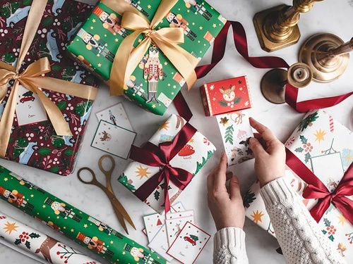 Papier do pakowania prezentów Dziadek do orzechów - 70 x 200 cm - 1 szt.