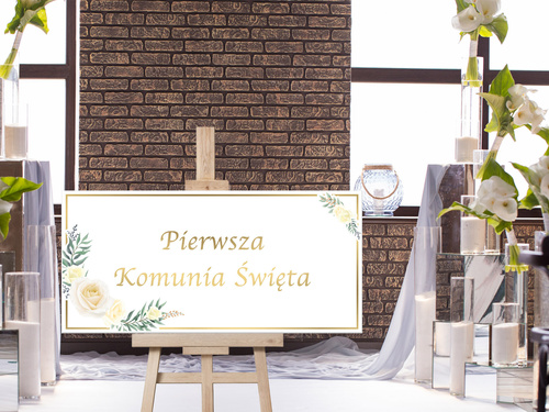 Plakat komunijny - I Komunia Święta - 70x33 cm