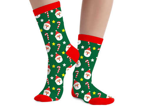 Świąteczne skarpetki dziecięce Święty Mikołaj - 1 para