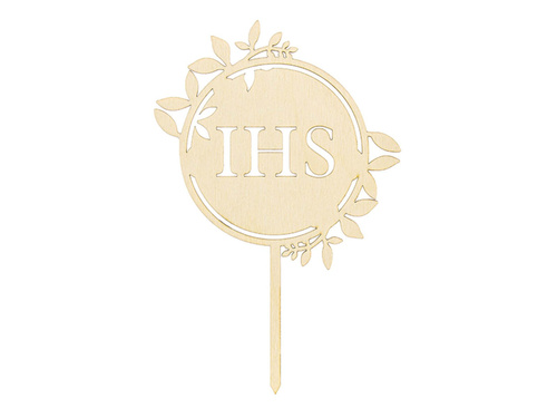 Drewniany topper na tort IHS - 1 szt.