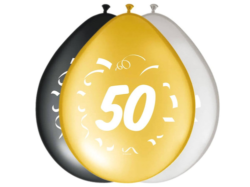 Balony z nadrukiem 50tka - 30 cm - 8 szt.