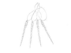 Bombki choinkowe Sople brokatowe - 12 cm - 4 szt.