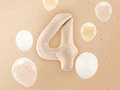 Balon foliowy cyfra 4 ciemnobeżowa - 72 cm - 1 szt.