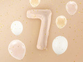 Balon foliowy cyfra 7 ciemnobeżowa - 72 cm - 1 szt.