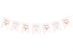 Baner na wieczór panieński Diament różowy - 250 cm - 1 szt.