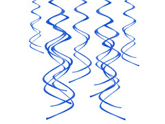 Dekoracja wisząca świderki niebieskie - 60 cm - 5 szt.