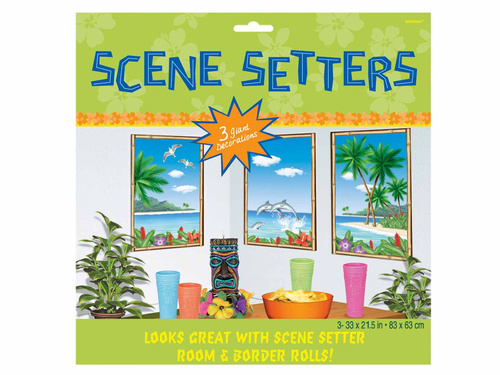 Hawajska dekoracja ścienna Okna - 3 szt.