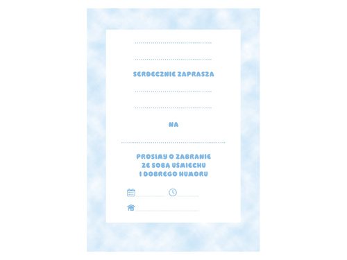 Zaproszenia błękitne Misie z balonikami - 6 szt.