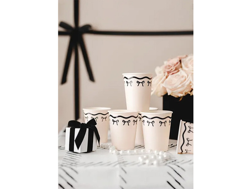 Kubeczki papierowe Kokardki - 220 ml - 6 szt.