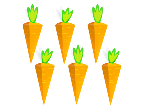 Pudełeczka na prezenty Marchewki - 6 szt.