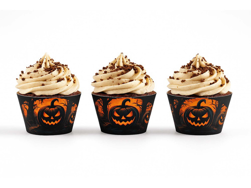 Papilotki na babeczki Mroczna Dynia - 6 szt.