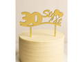 Topper z lustrzanej pleksi złoty na tort 30 urodziny