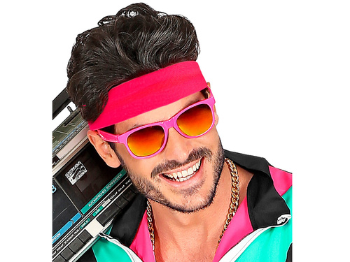 Opaska na głowę neonowa różowa - 1 szt.