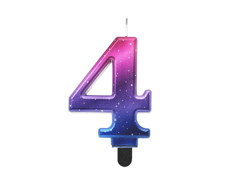Świeczka cyferka Night Sky metaliczna - 4 - cztery